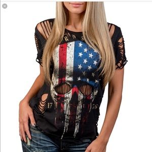 🌟 Wornstar Americoma Custom Cut Tee 🌟